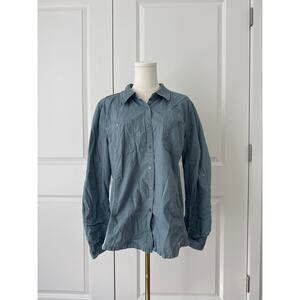 Carhartt Pastel Blue Workwear Utility Button Down Top Western Blue Collar